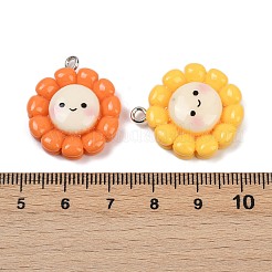 Подвески из непрозрачной смолы в виде подсолнуха&nbsp;RESI-Z034-01P