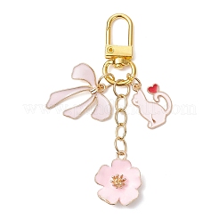 Подвесные украшения из эмалевого сплава с цветами&nbsp;HJEW-JM04294-01