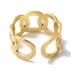 PVD вакуумное покрытие 201 нержавеющая сталь панцирная цепь открытые манжеты кольца для женщин&nbsp;RJEW-C092-16G