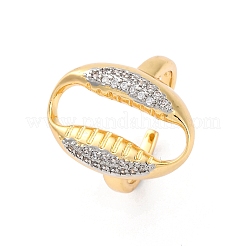 Кольца-манжеты для пальцев с микропаве из прозрачных кубических цирконий из латуни для женщин&nbsp;RJEW-C116-06G