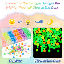 702шт 18 стиля светящиеся акриловые бусины&nbsp;MACR-TA0002-09