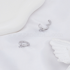 1 пара серег-колец из латуни с кристаллами и стразами&nbsp;EJEW-LP0009-16P