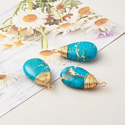 Кулоны из крашеного натурального регалита / императорской яшмы / морской яшмы&nbsp;PALLOY-JF00881