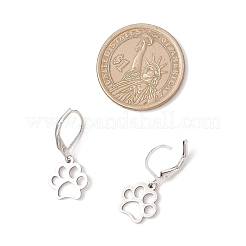 Серьги с застежкой-молнией из нержавеющей стали 304 с принтом лапы&nbsp;EJEW-JE06528