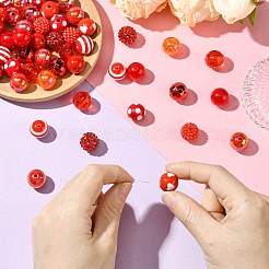 100шт 13 стиля непрозрачные акриловые бусины&nbsp;SACR-CJ0001-83