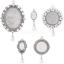 10 шт. 5 стиля подвеска из сплава с кабошоном&nbsp;HJEW-TAC0120