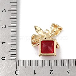 Подвески из латуни со стразами на рождественскую тематику&nbsp;KK-Z065-09G-01