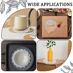 Подставки под стаканы с цветочной вышивкой из полиэстера&nbsp;AJEW-WH20010-93D