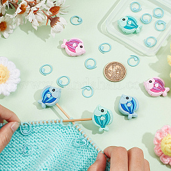 6 шт. 3 цвета силиконовые бусины в виде рыбок протекторы для спиц/стопоры для спиц&nbsp;DIY-NB0010-36