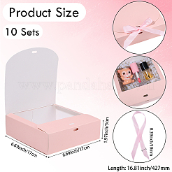 Складные бумажные подарочные коробки с лентой&nbsp;CON-WH20001-11B-03