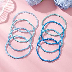 8шт. стеклянные бусины эластичные браслеты для женщин&nbsp;BJEW-MZ00264