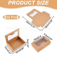 Складные мини-коробки для тортов из крафт-бумаги&nbsp;CON-WH0106-07