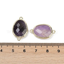 Подвески-коннекторы с граненым натуральным аметистом&nbsp;G-K347-11G-05