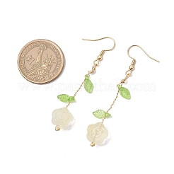 Цветок стекло болтающийся серьги&nbsp;EJEW-JE06445-02