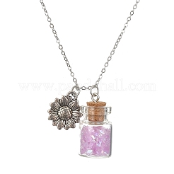 Колье с подвеской из сплава подсолнечника&nbsp;NJEW-FZ00022