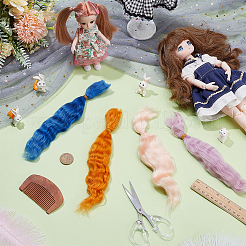 Мохеровые кудрявые парики для изготовления кукол&nbsp;DIY-WH0750-117A