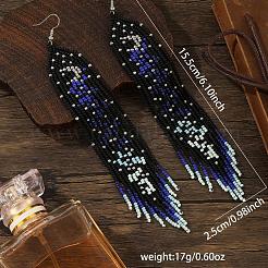 Богемные серьги-подвески ручной работы из стеклянного бисера.&nbsp;HG2250