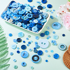 Плоские круглые пуговицы из смолы&nbsp;BUTT-TAC0017-01B