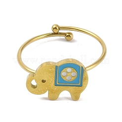 Ионное покрытие(ip) слон 304 нержавеющая сталь эмалированное кольцо&nbsp;RJEW-A038-15G-01