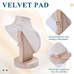 Деревянные подставки для ожерелий в форме бюста&nbsp;NDIS-WH0003-019B-01