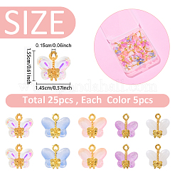 25шт 5 цвета стеклянные подвески&nbsp;GLAA-YW0005-47