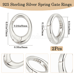 2 шт. 925 кольца-пружинки из стерлингового серебра&nbsp;STER-BBC0007-61