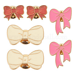 6 шт. 3 стиля эмалевых булавок-бантов&nbsp;JEWB-TA0001-25