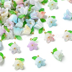 90шт. 9-х цветные акриловые цветочные подвески&nbsp;PALLOY-CJ00074