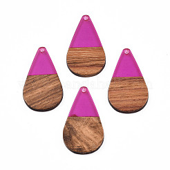 Подвески из прозрачной смолы и ореха&nbsp;LS-RESI-N025-030-C05