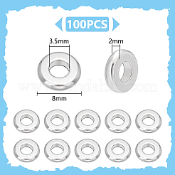100 шт. разделительные бусины из нержавеющей стали 304&nbsp;STAS-UN0063-44