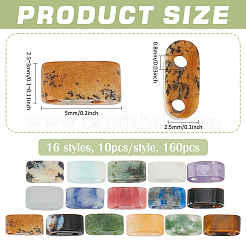 160шт 16 стиля бусины из натуральных смешанных драгоценных камней&nbsp;G-PH0003-17