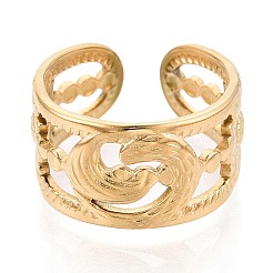 Ионное покрытие (ip) 304 нержавеющая сталь манжеты кольца для женщин&nbsp;RJEW-N052-08G