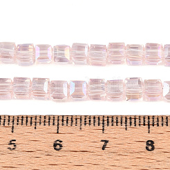 Стеклянные бусины с гальваническим покрытием &nbsp;EGLA-D018-4x4mm-82