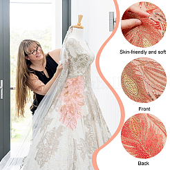 Павлин хвост узор полиэстер кружево компьютеризированная вышивка орнамент аксессуары&nbsp;DIY-WH0308-234C