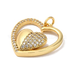 Подвески из латуни с микро-паве и сердечком&nbsp;KK-K377-53G