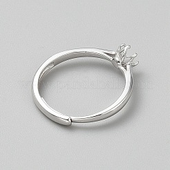 Регулируемые компоненты перстня из стерлингового серебра&nbsp;FIND-WH0170-61