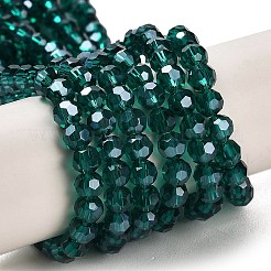 Граненые (32 грань) гальванические стеклянные бусины&nbsp;X-EGLA-R015-4mm-13