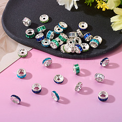 40 шт. 8 вида бусин-разделителей из сплава стекла и железа&nbsp;FIND-TA0008-70B