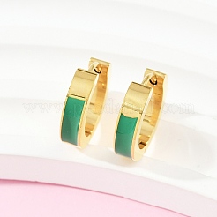 Серьги-кольца из нержавеющей стали 304 с эмалью&nbsp;EJEW-K268-19G-02