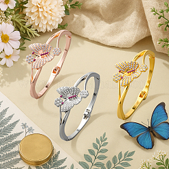 3шт 3-цветные браслеты из сплава со стразами для женщин&nbsp;BJEW-HY0001-23