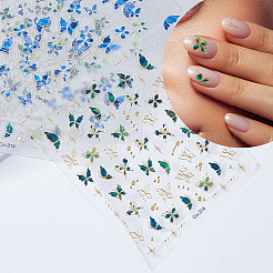 6 лист 2 стилей наклейки для ногтей с рисунком бабочки для домашних животных из пластика&nbsp;DIY-HS0002-06