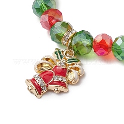 Рождественские тематические стеклянные бусины эластичные браслеты BJEW-JB11258