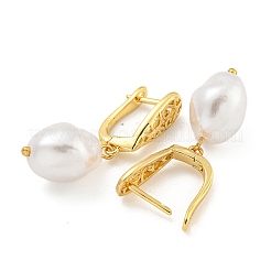 Серьги-кольца из латуни с покрытием в форме капли&nbsp;EJEW-C102-28A-G