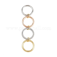 Женские кольца-пальцы с микропаве из кубических цирконий из латуни&nbsp;RJEW-P160-01G-MC