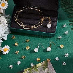 100 шт. 2-х цветные латунные колпачки для бусин&nbsp;KK-UN0005-39