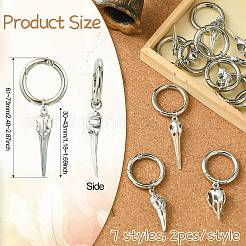 14 шт. 7 стиля подвески для обуви в виде птичьего черепа из сплава&nbsp;HJEW-CJ00037