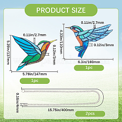Акриловые подвесные украшения колибри&nbsp;HJEW-WH20004-07
