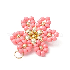 Подвески-цветы из стеклянных бусинок&nbsp;PALLOY-MZ00712-01