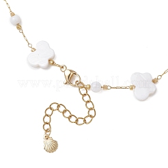 Женские ожерелья из нержавеющей стали 304 и натуральной белой ракушки с бабочкой и сердечком&nbsp;NJEW-JN05808