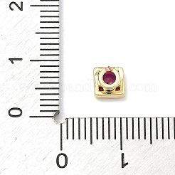 Квадратные латунные микропаве кабошоны из кубического циркония&nbsp;KK-P345-13G-E05